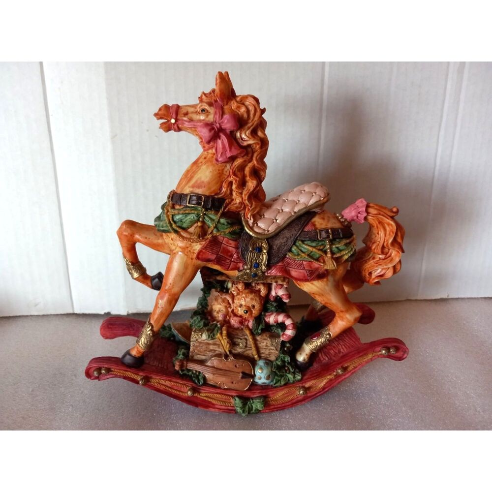 Vintage 1990s Windsor Collection Musical Christmas Rocking Horse PLAYS GREAT